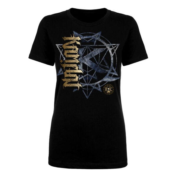 KAMELOT NATION AMBIGRAM - ULTRA PREMIUM WOMEN'S S/S FITTED T-SHIRT - SOLID GRAPHITE BLACK - J7K3FC Thumbnail