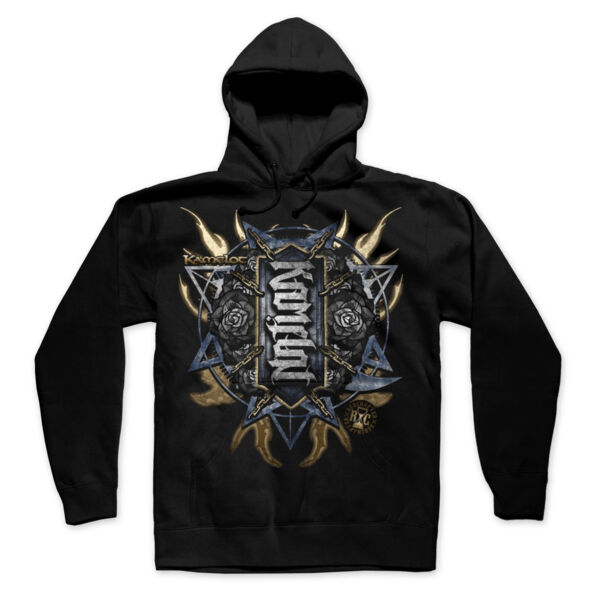MORTAL ALCHEMY - ROSES - ULTRA PREMIUM MEN'S PULLOVER HOODIE - SOLID GRAPHITE BLACK Thumbnail